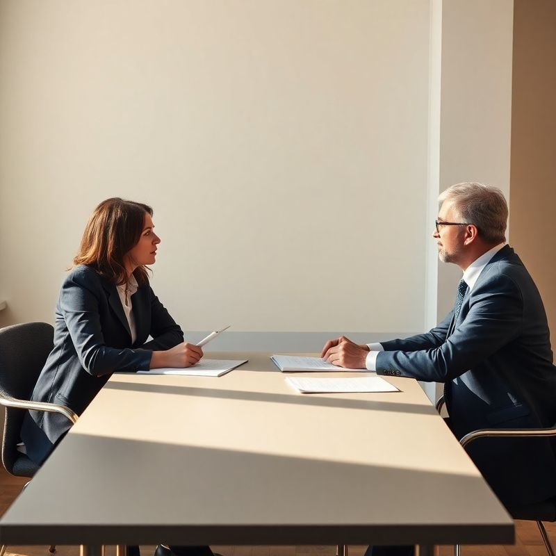 Ședință de consultanță unu-la-unu între doi profesioniști la o masă în tonuri indigo