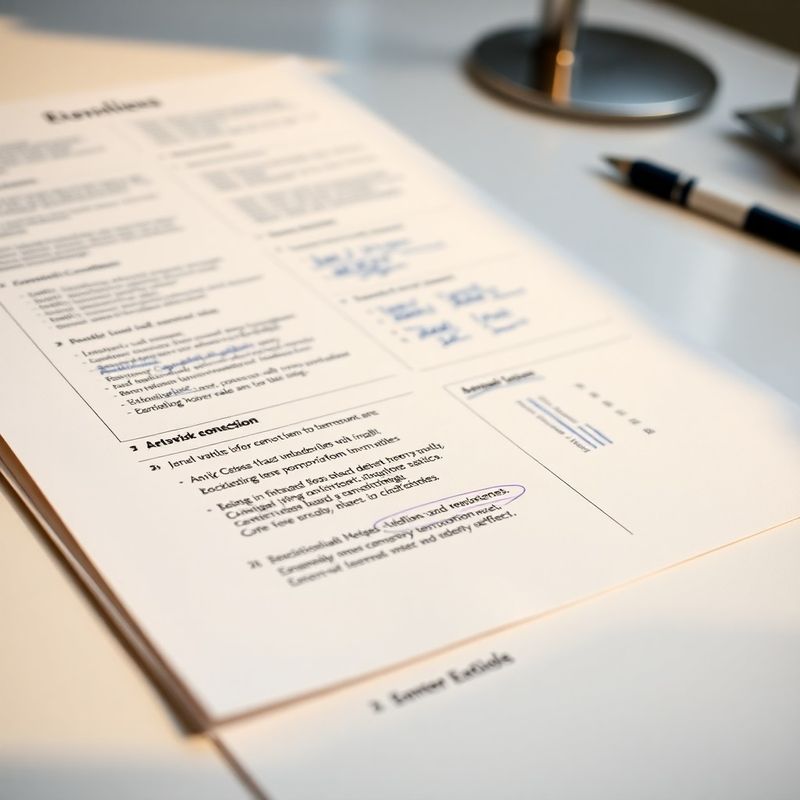 Document de analiză de risc cu adnotări în tonuri de indigo pe un pupitru curat